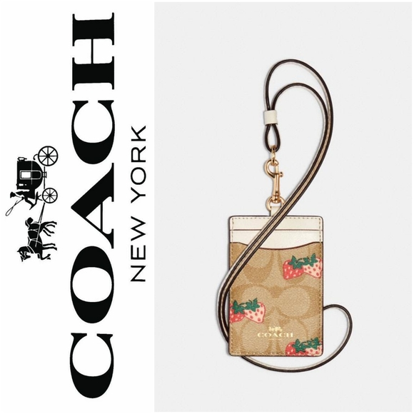 Coach Handbags - NWT | Coach Strawberry Print ID Lanyard